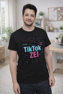 Camiseta Personalizada TiktoZEi, camiseta de malha 100% algodão, fio 30.1, modelo Unissex 