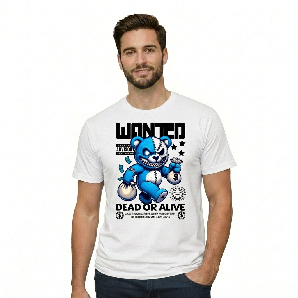 Camiseta Urso Money Personalizada– Estampa Urso 100% Algodão Unissex Fio 30