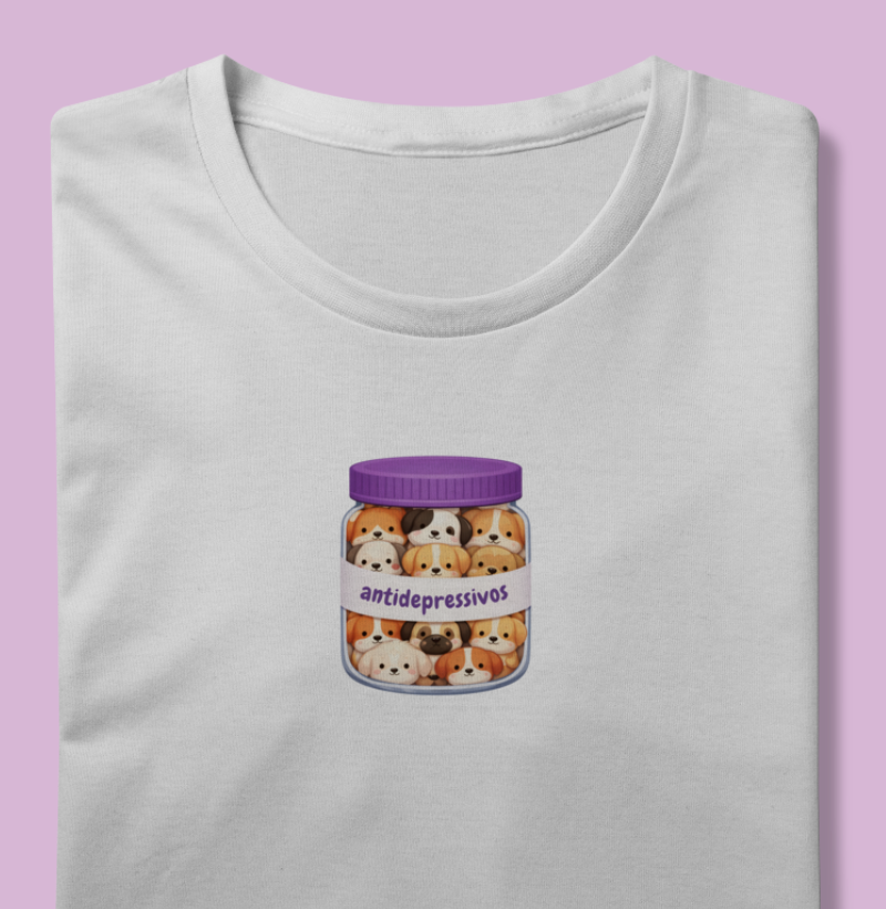 Camiseta Premium Petnip Antidepressivos Cães - 100% Algodão