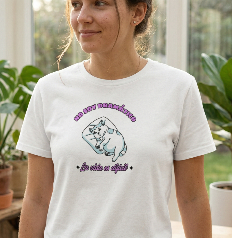 Camiseta Premium No Soy Dramático - 100% Algodão