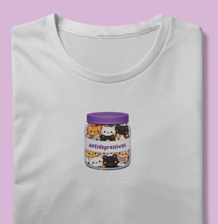 Camiseta Premium Antidepressivos Gatos - 100% Algodão
