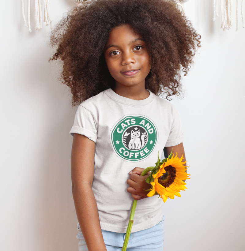 Camiseta INFANTIL - Cats & Coffee