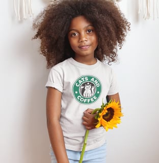 Camiseta INFANTIL - Cats & Coffee