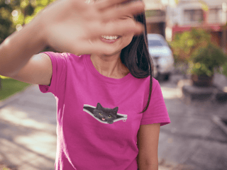 Baby Long Feminina ZIP PETS – Cute Black Kitten