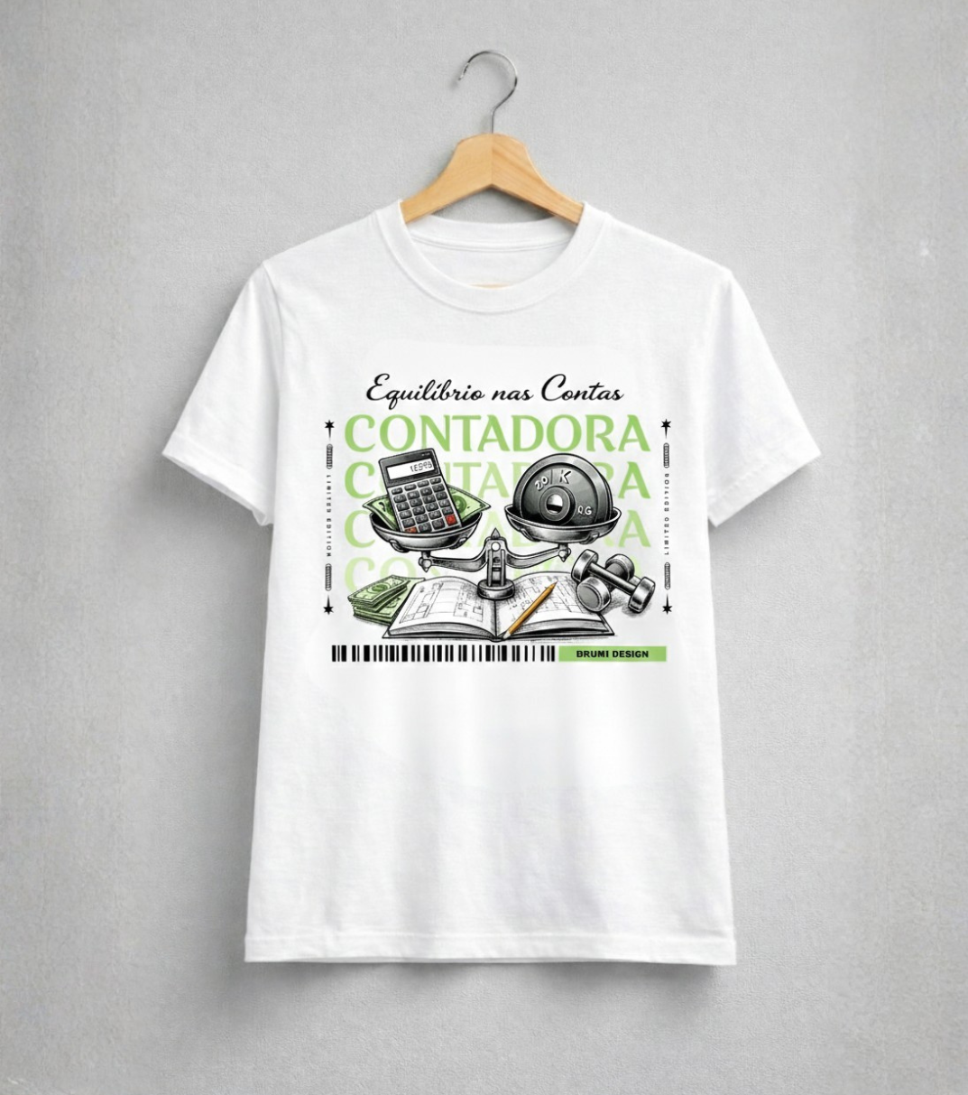 Camiseta Baby Long Feminina BRUMI – Contadora: Equilíbrio nas Contas (BK008)