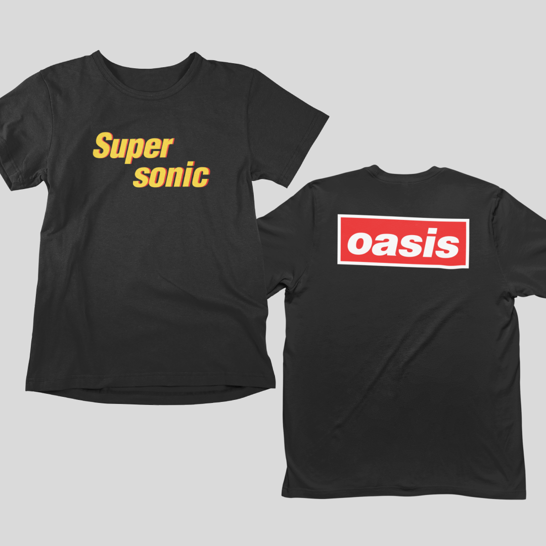Camiseta Frente e Trás Oasis - Supersonic - Algodão 100%