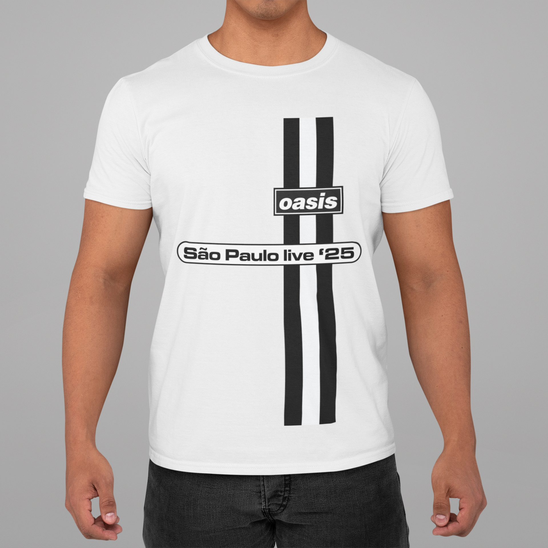Nome do produto: Camiseta Oasis - São Paulo Live 25 - Algodão 100% Unissex