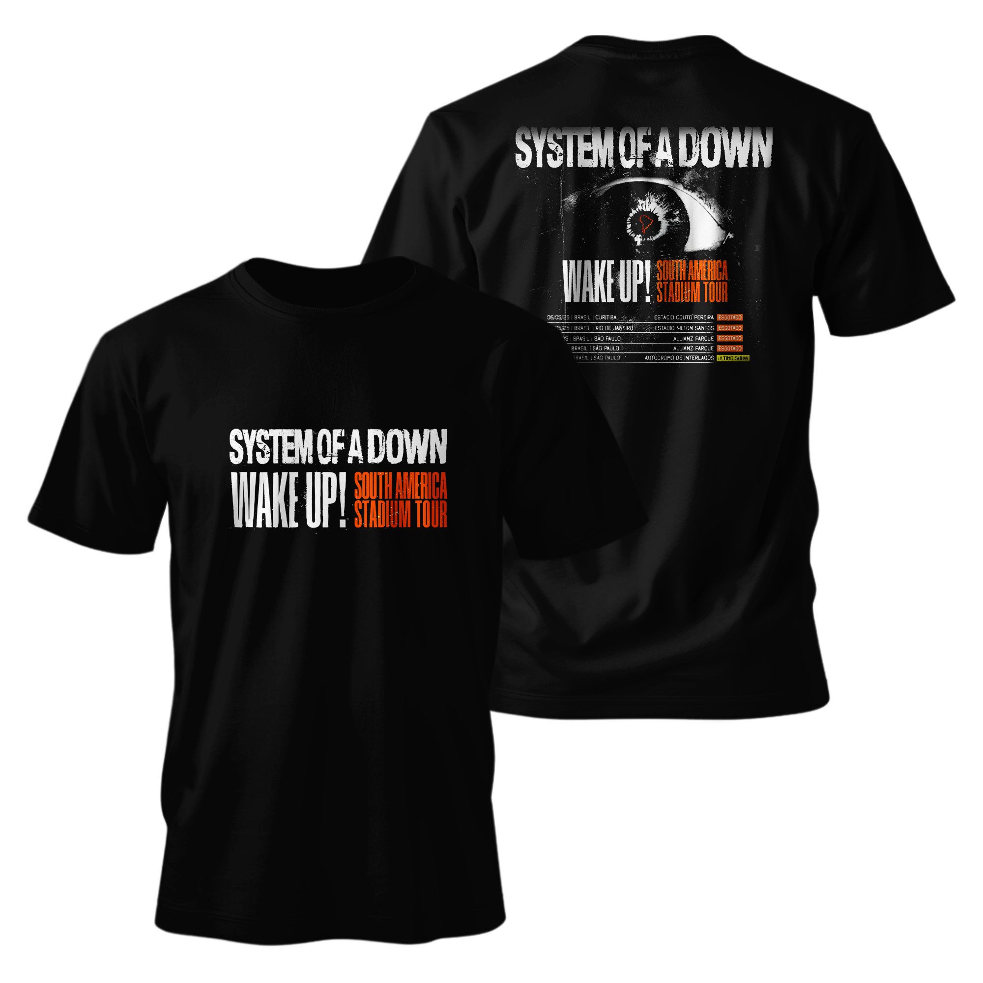 Camiseta Premium - System of a Down - WAKE UP! SOUTH AMERICA STADIUM TOUR