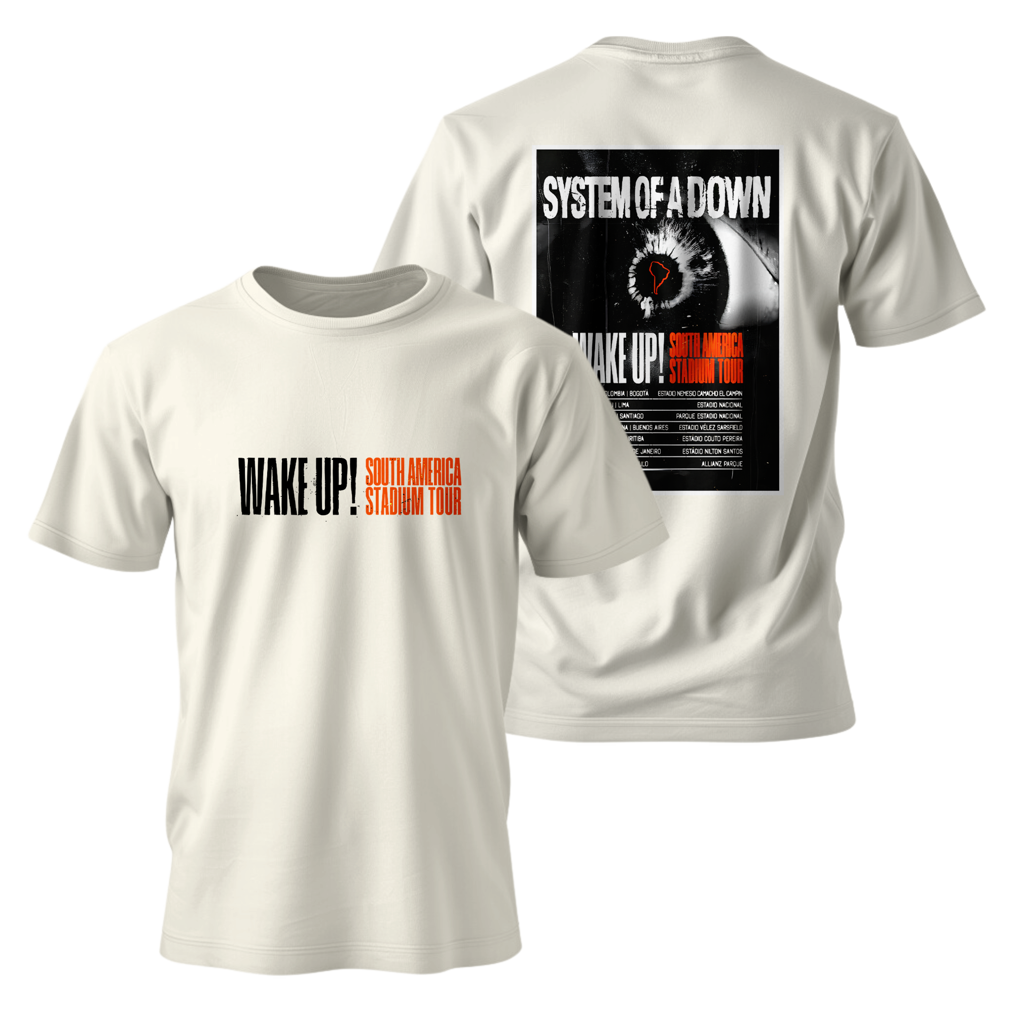 Camiseta Premium - System of a Down - WAKE UP! SOUTH AMERICA STADIUM TOUR