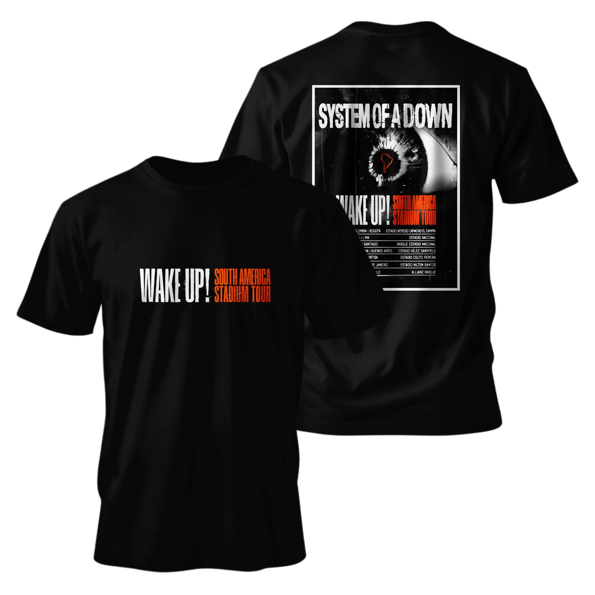 Camiseta Premium - System of a Down - WAKE UP! SOUTH AMERICA STADIUM TOUR