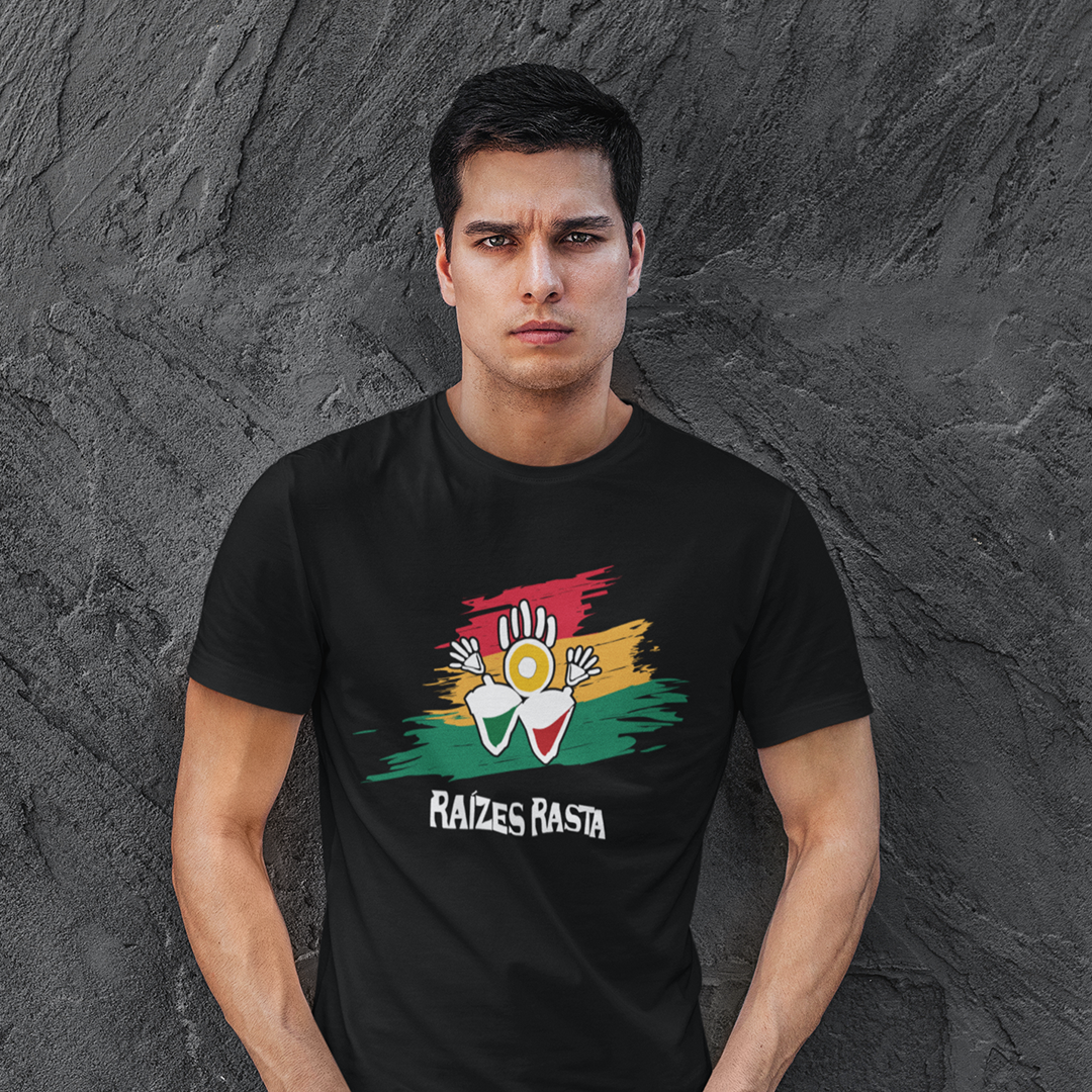 Nome do produto: Camiseta Prime Raízes Rasta Splash Preta