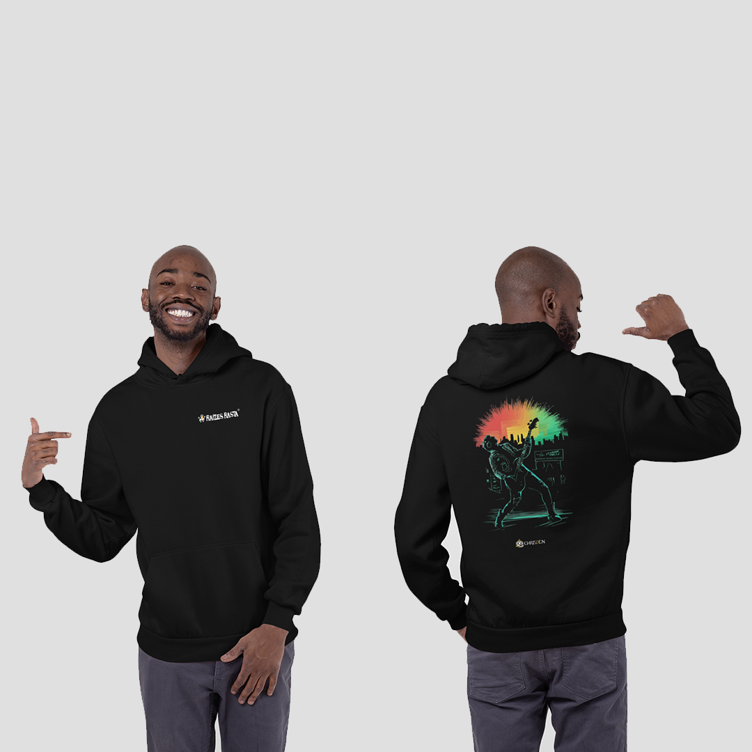 Nome do produto: Moletom Canguru Raízes Rasta Bass Player