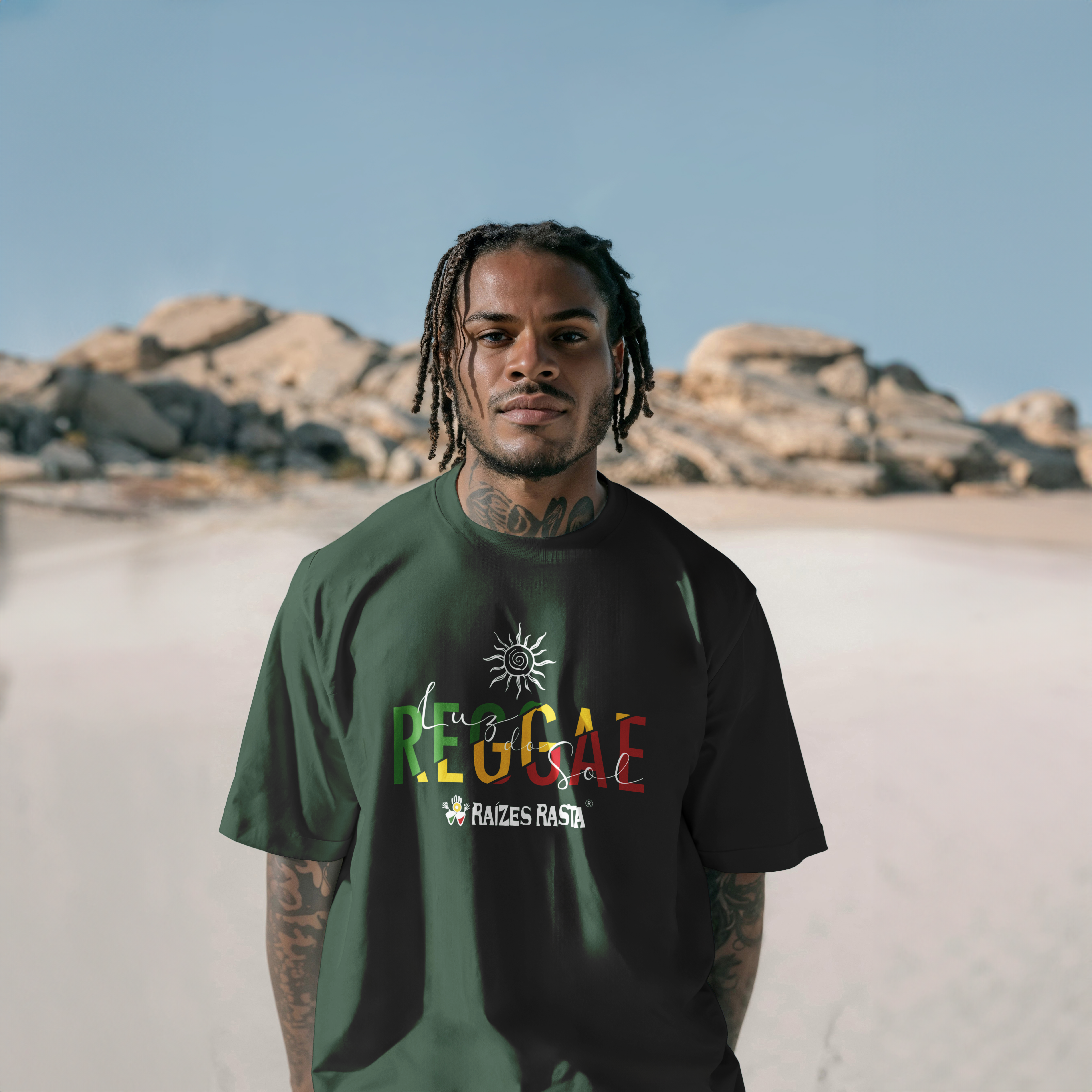 Nome do produto: Camiseta Elite Premium - Raízes Rasta Luz do Sol