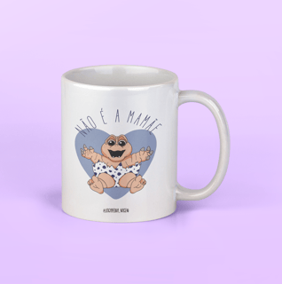 Caneca babyssauro não é a mamãe 
