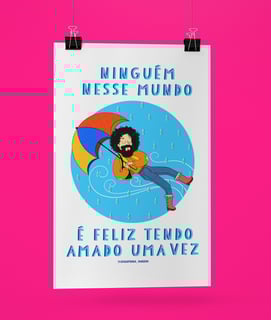 Pôster Raul Seixas - medo de chuva