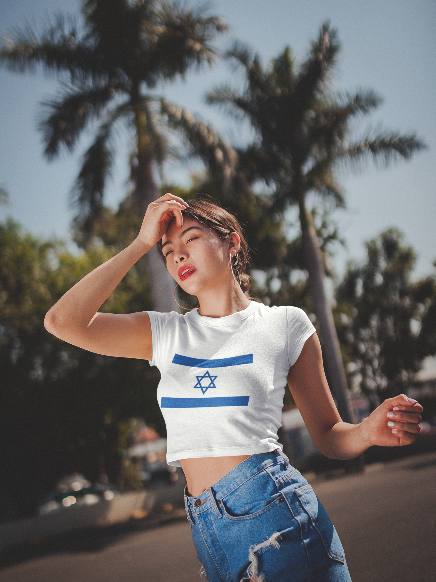 Nome do produto: CAmisa Cropped Bandeira de Israel