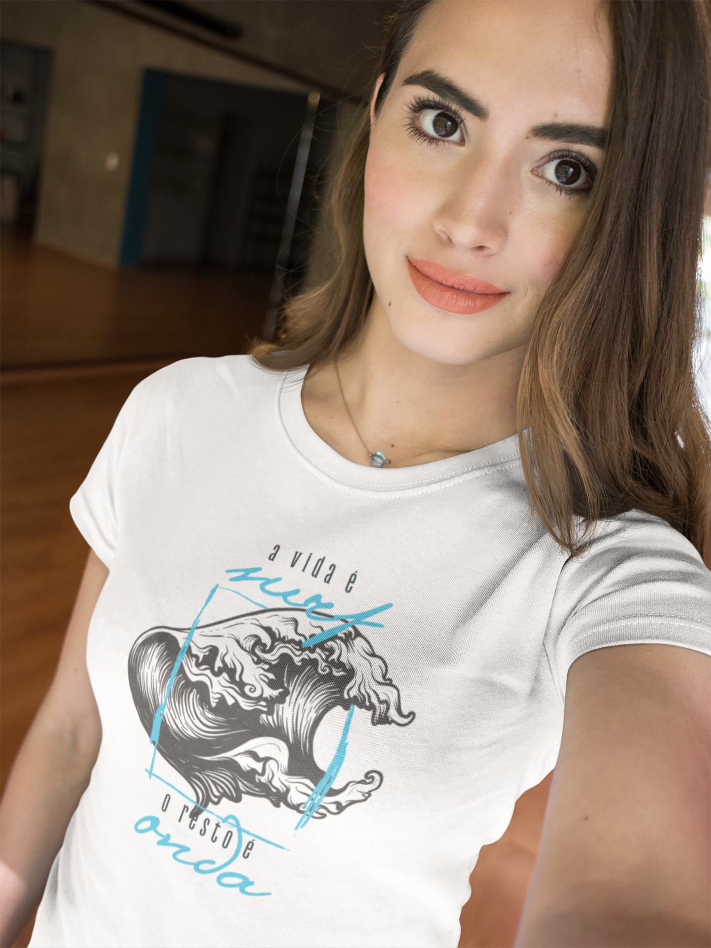 Nome do produto: Camiseta Baby Long A vida é surf