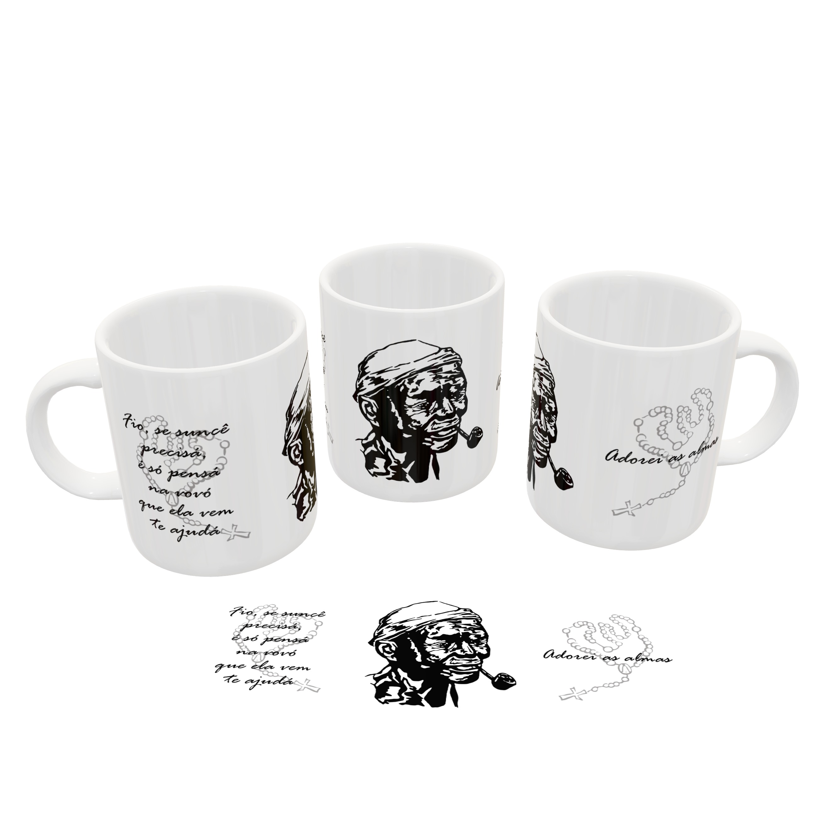 Nome do produto: Caneca Preta Velha