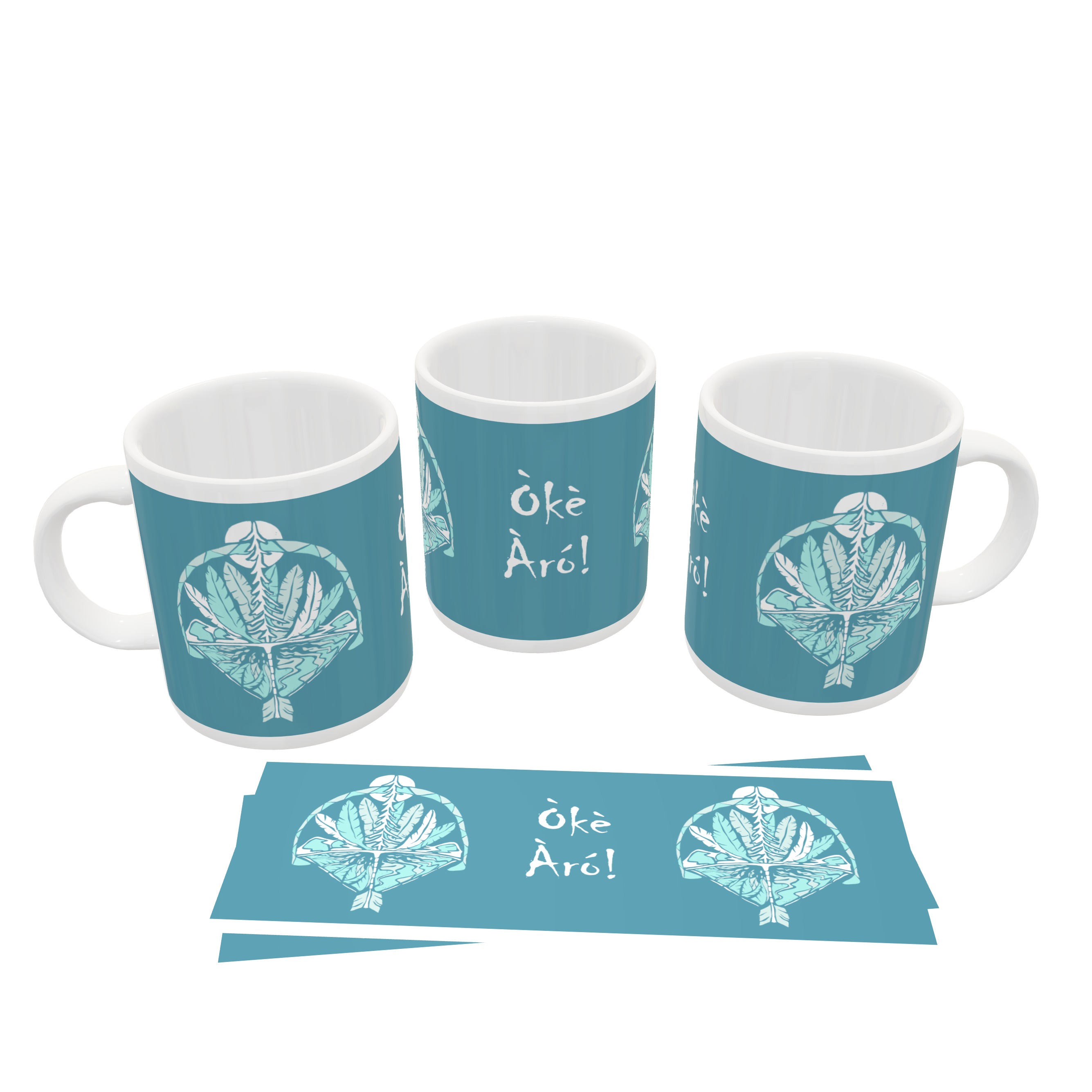 Nome do produto: Caneca Ofá de Oxóssi - Azul